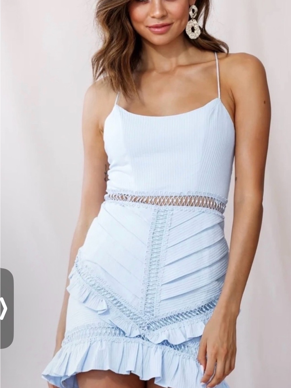 Selfie Leslie Walk This Way
Pintuck Ruffle Detail Dress Steel
Blue